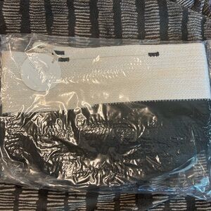 MIA MELANGE white and black 9” x 9” foldable cotton basket NEW In Plastic